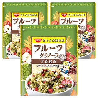 NISSIN 日清 綜合水果穀物脆 宇治抹茶, 含膳食纖維 500g, 3包