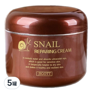 JIGOTT 蝸牛保濕修護面霜, 100g, 5罐