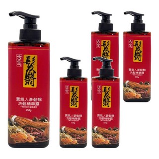SOAPBERRY 古寶無患子 髮翳養氣人蔘洗髮精華露, 一般及油性髮質適用，深層清潔頭皮，550g, 5瓶