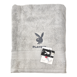 PLAYBOY 恬靜優雅浴巾 76*152CM 700G 100%棉 台灣製, 灰藍色, 1條