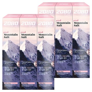 2080 喜馬拉雅玫瑰鹽牙膏 溫和薄荷, 120g, 6條