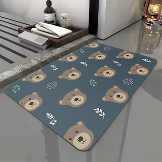 FAmILyLIFE 生活 奈米硅藻土速乾防滑吸水地墊, 熊熊異想, 2個