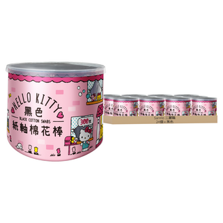 Hello Kitty 凱蒂貓 黑色紙軸棉花棒, 24個裝, 1箱