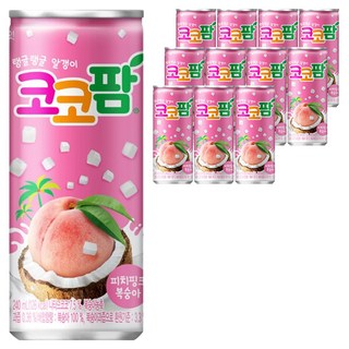 coco palm 水蜜桃椰果飲料 粉色, 240ml, 12罐
