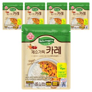OTTOGI 不倒翁 素食蔬菜咖哩調理包, 5包, 200g