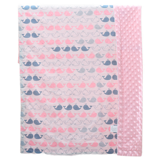 OhBabyLying 荳荳毯 秋冬絨款, 粉底鯨魚