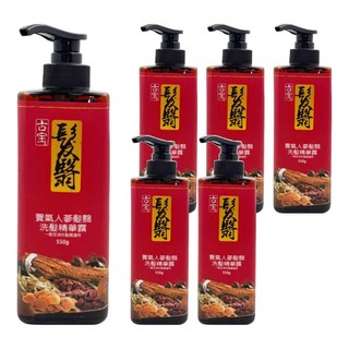 SOAPBERRY 古寶無患子 髮翳養氣人蔘洗髮精華露, 一般及油性髮質適用，深層清潔頭皮，550g, 6瓶