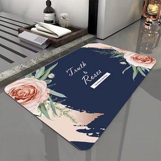 FAmILyLIFE 生活 奈米硅藻土速乾防滑吸水地墊, 粉嫩玫瑰, 2個