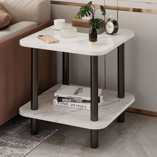 오브민 2단 협탁 사각 사이드테이블, 화이트마블