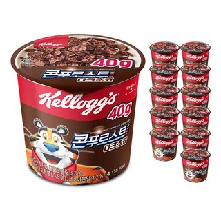 Kellogg's 家樂氏 杯裝黑巧克力香甜玉米片, 40g, 12入