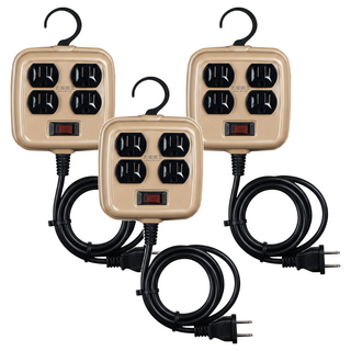 MAX STAR 太星電工 一開四插工業風延長線, 1.8m, 沙棕色, 3條