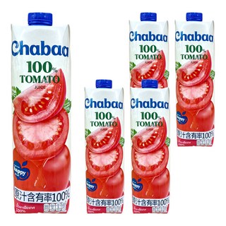 CHABAA 啜吧 100% 番茄汁, 1L, 5瓶