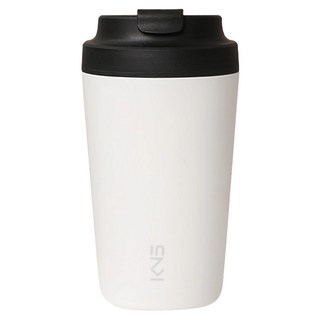 KNS 康納斯 簡約陶瓷內膽保溫隨行杯 8.7 x 8.7 x 16.2cm, 牛奶白, 380ml, 1個