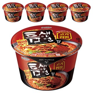 Teumsae 縫隙拉麵 碗裝極地辛辣肉燥炒碼麵 105g, 5入