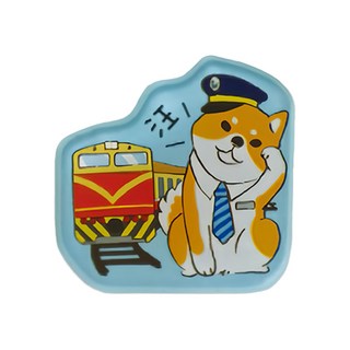 柴之助造型磁鐵(火車) 可愛柴犬冰箱磁鐵 居家裝飾磁鐵, 藍色, 不適用