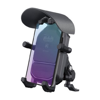 KTnet 廣鐸 機車防盜遮陽避震器手機支架 後照鏡款, SM700, 黑色