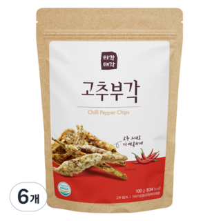 Tigak Taegak 炸辣椒脆酥, 6包, 100g