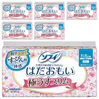 SOFY 蘇菲 日本原裝進口 敏感肌極輕薄衛生棉 日用量多 無翼型, 21cm, 27片, 6包