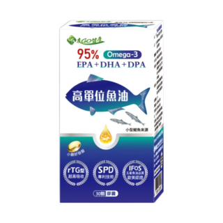 好朋友 Omega 3 高單位魚油, EPA+DHA+DPA, rTG型超高吸收, 含Omega-3 總量95%, 30顆/盒, 700mg, 1盒
