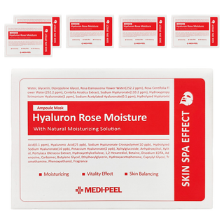 MEDIPEEL 美蒂菲 玻尿酸補水玫瑰精華面膜 50片 緊緻 嫩白 保濕 膠原蛋白, 6盒