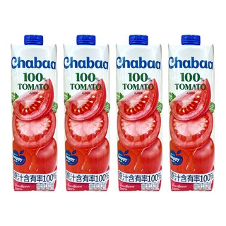 CHABAA 啜吧 100% 番茄汁, 1L, 4瓶