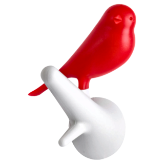 QUALy Hook Sparrow-Wall Hook雀兒掛鉤, 白樹枝 + 紅鳥, 1組