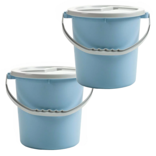 家佳 廚餘桶 Set 2個 帶蓋, 藍色, 3.8L