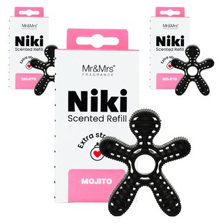 Mr&Mrs FRAGRANCE Niki 車用芳香劑補充包, 莫希托, 3個