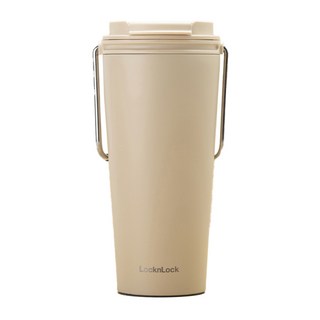 LocknLock 樂扣樂扣 微笑騎士不鏽鋼隨行杯 掀蓋款, 蜂蜜奶油黃, 750ml, 1個