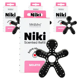 Mr&Mrs FRAGRANCE Niki 車用芳香劑補充包, 莫希托, 4個