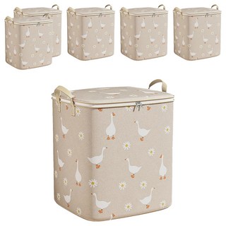 小鴨巨無霸換季衣物箱 拉鍊款 180L, 米鵝, 6個