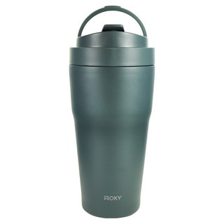 WOKY 沃廚 台灣公司貨 雙層陶瓷渾圓杯, 綠色, 550ml, 1個