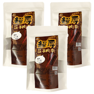 太禓食品 超厚筷子真空肉乾 蜜汁 160g, 黑汁醬, 3包