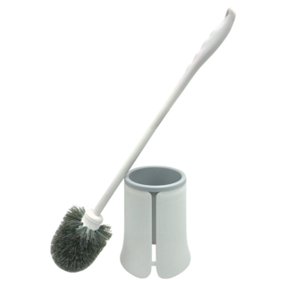 巧巧 抗菌馬桶刷組 刷子(7 x 46.5 x 7cm) + 刷座(12 x 14.2 x 11cm), 白色, 1組