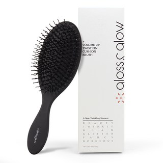 gloss&glow 豐盈扭轉氣墊髮梳, 黑色, 1個