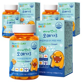 Nutri D-DAY 孩童魚油咀嚼錠, 45顆, 3罐