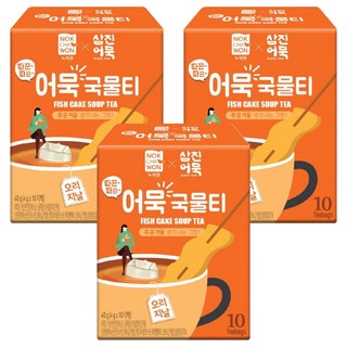 NOKCHAWON 綠茶園 暖呼呼魚板湯風味茶 原味, 3個, 4g, 10入, 40g