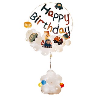 氣球玩具小熊汽車圓環立柱 可愛汽車造型生日派對裝飾, 多色, 1個