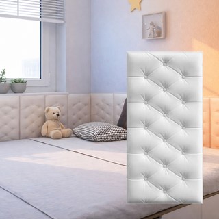 Onareum 加厚3D牆壁保護墊 防撞自黏泡棉磚, 白色, 10個