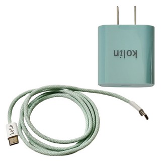 歌林 PD充電器 + TYPE-C PD線 KEX-DLPU02,快速充電,適用於iPhone 15/16以上全系列機型, 顏色隨機, 1組