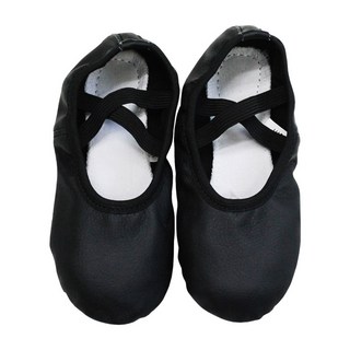 KID'S BALLETMALL 女童素面皮革芭蕾舞鞋