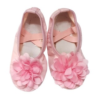 KID'S BALLETMALL 女童綁帶花飾芭蕾舞鞋