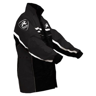 tender 天德牌R5多功能兩件式護足型風雨衣 (上衣輕薄 側開背包版), M, 黑色