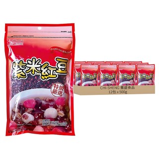 耆盛食品 紫米紅豆, 500g, 12包