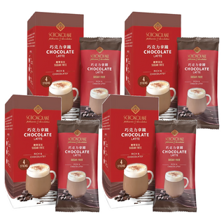 SCHOKOLAKE 巧克力雲莊 巧克力拿鐵沖泡粉 糖零添加, 35g, 4盒, 4包