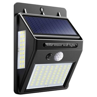 Time Leisure 太陽能充電戶外牆壁廣角人體感應燈 LED20顆 黑色, 2個