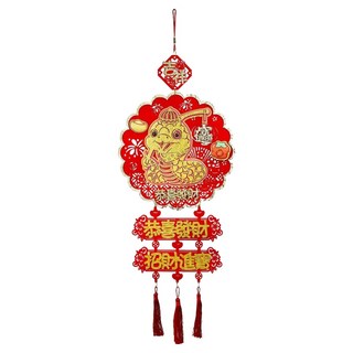 煥佑 金蛇送福吊飾 76cm 新年裝飾 招財進寶 恭喜發財, 紅色 + 金色, 1個