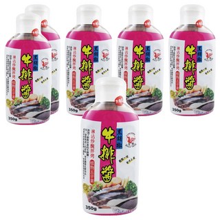 飛馬 黑胡椒牛排醬, 350g, 淋沾炒醃拌烤 植物五辛素, 6瓶