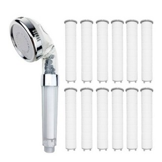 Reverence 噴射水壓微過濾蓮蓬頭 + 12入濾芯組, 1組, 白色