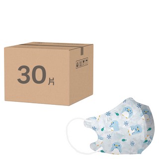 JUN 郡昱 小童3D立體口罩, 30片, 1盒, Penguin小企鵝